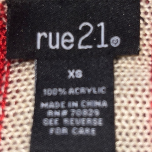 Rue 21 American Flag Knit Sleeveless Kimono Long Vest Women’s XS - Picture 4 of 5